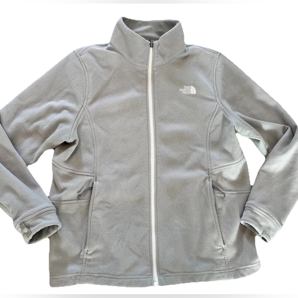 The North Face Women’s Full Zip Fleece Jacket Size XL Gray Pockets